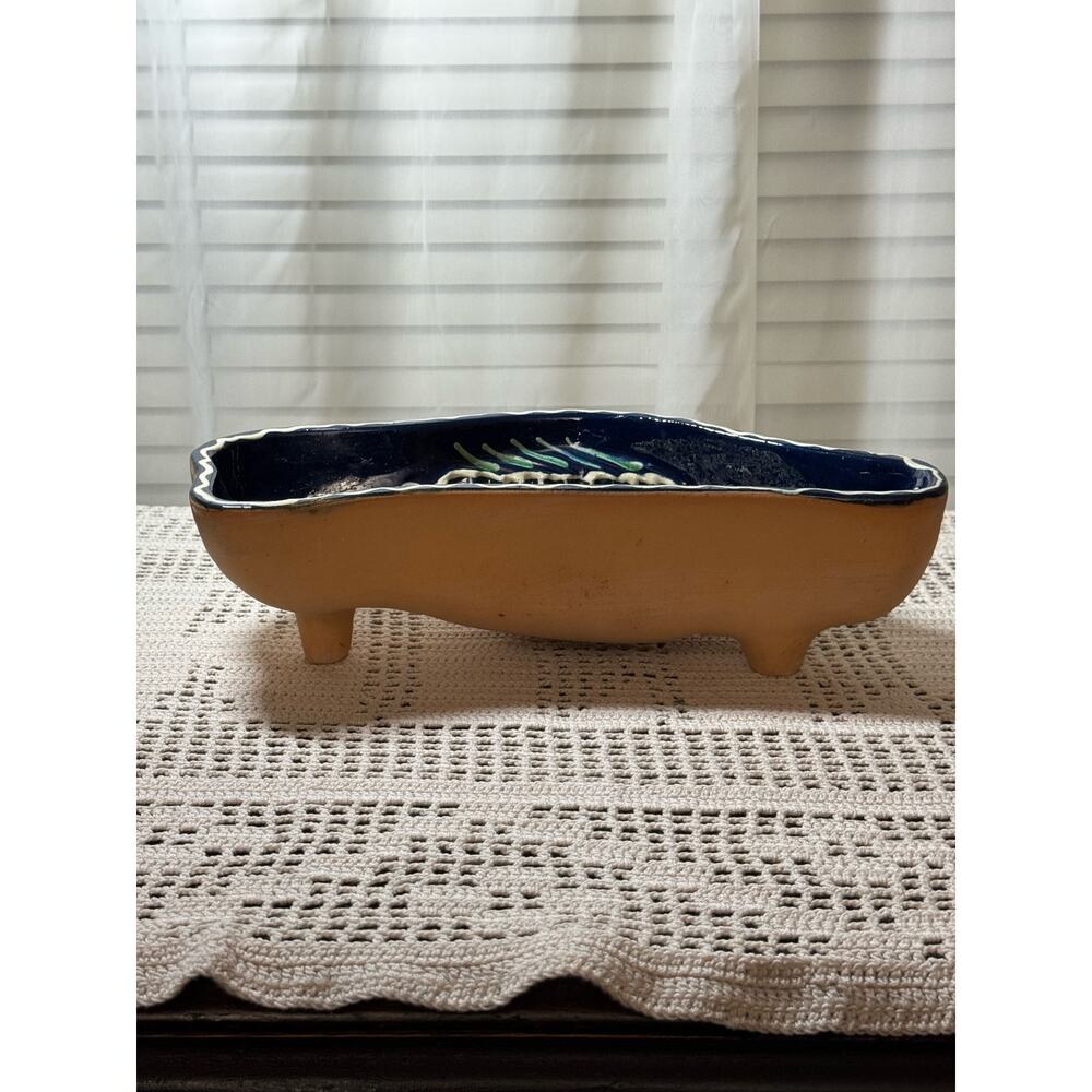 Vtg French Style Alsace Glazed Pottery Fish Mold 11” - Picture 3 of 9
